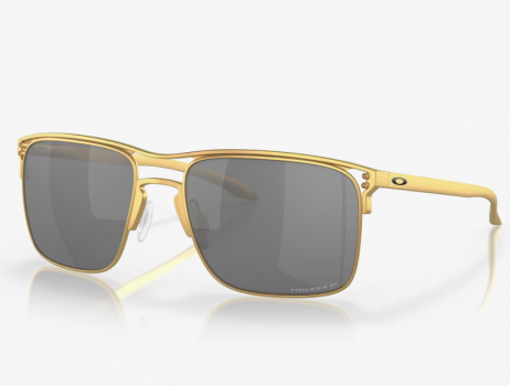 Oakley Holbrook TI Sunglasses Satin Gold Frame Prizm Black Polarized Lenses