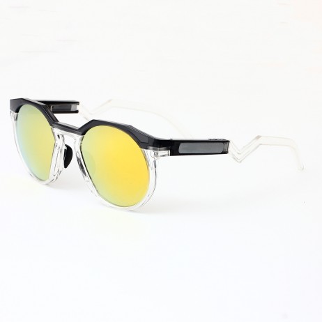 Oakley HSTN Sunglasses Black Clear Frame Prizm Gold Lenses