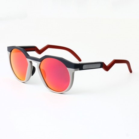 Oakley HSTN Sunglasses Matte Black Red Frame Prizm Ruby Lenses