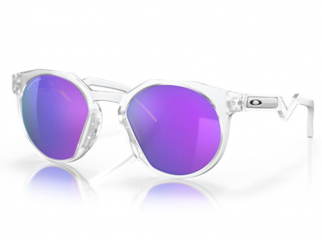 Oakley HSTN Sunglasses Matte Clear Frame Prizm Violet Lenses