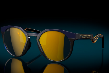 Oakley HSTN Sunglasses Navy Transparent Blue Frame Prizm 24k Polarized Lenses