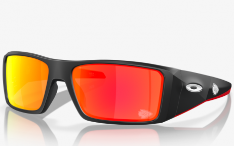 Oakley Kansas City Chiefs Heliostat Sunglasses Matte Black Frame Prizm Ruby Lenses