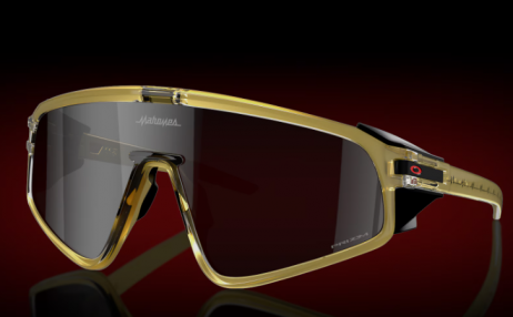 Oakley Latch Panel Sunglasses Gold Grass Frame Prizm Black Lenses