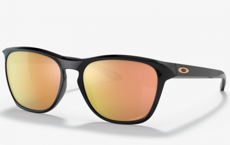 Oakley Manorburn Sunglasses Polished Black Frame Prizm Rose Gold Lenses