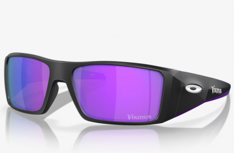 Oakley Minnesota Vikings Heliostat Sunglasses Matte Black Frame Prizm Violet Lenses
