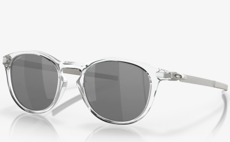 Oakley Pitchman Sunglasses Polished Clear Frame Prizm Black Lenses