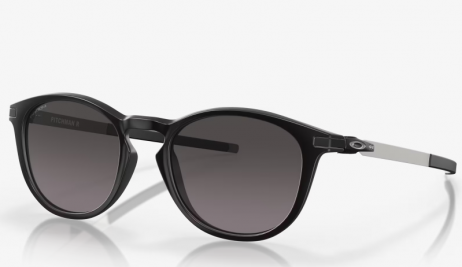 Oakley Pitchman Sunglasses Satin Black Frame Prizm Grey Gradient Lenses