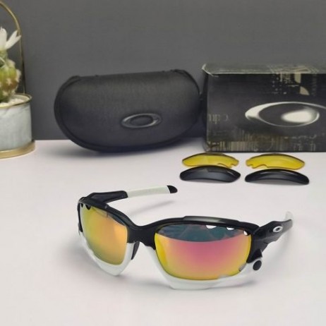 Oakley Racing Jacket Sunglasses White Black Frame Prizm Ruby Lenses