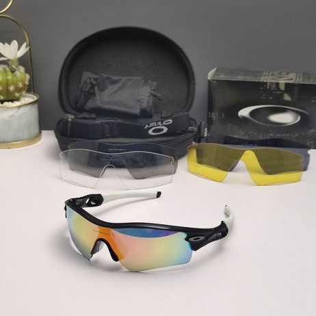Oakley Radar Path Sunglasses Black White Frame Galaxy Ruby Lenses