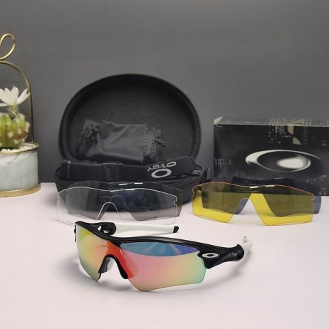 Oakley Radar Path Sunglasses Black White Frame Galaxy Ruby Lenses White Icon