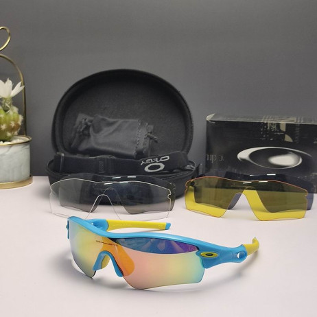 Oakley Radar Path Sunglasses Blue Yellow Frame Galaxy Ruby Lenses