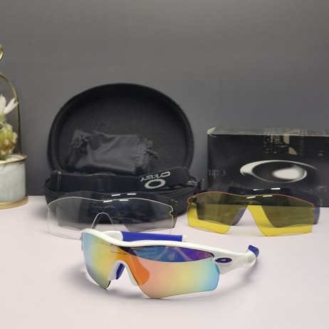 Oakley Radar Path Sunglasses White Blue Frame Galaxy Ruby Lenses