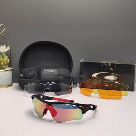 Oakley RadarLock Path Sunglasses OO9181 Black Red Frame Prizm Galaxy Ruby Lenses