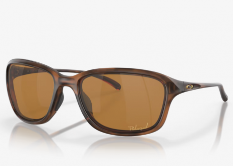 Oakley She's Unstoppable Sunglasses Matte Brown Tortoise Frame Tungsten Iridium Polarized Lenses