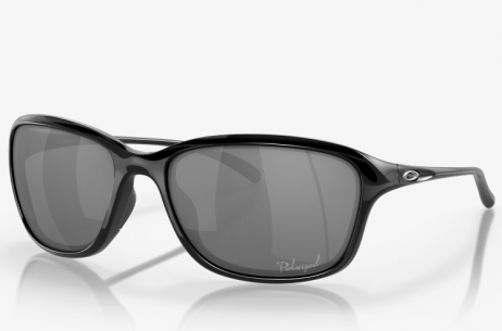Oakley She's Unstoppable Sunglasses Polished Black Frame Black Iridium Polarized Lenses