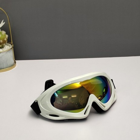 Oakley Ski Goggles White Frame Anti-fog Galaxy Gold Lenses