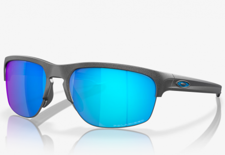 Oakley Sliver Edge Sunglasses Steel Frame Sapphire Iridium Polarized Lenses