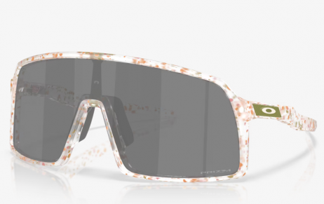 Oakley Sutro Terrazzo Collection Sunglasses Matte Clear Terrazzo Frame Prizm Black Lenses