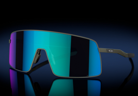 Oakley Sutro TI Sunglasses Satin Lead Frame Prizm Sapphire Lenses