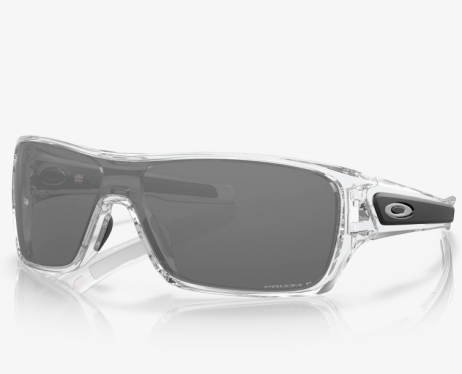 Oakley Turbine Rotor Sunglasses Polished Clear Frame Prizm Black Polarized Lenses