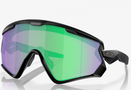 Oakley Wind Jacket 2.0 Sunglasses Matte Black Frame Prizm Road Jade Lenses