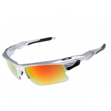 Oakley fast jacket silver and fire iridium sunglasses