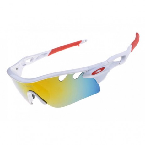 Oakley radarLock path sunglasses white red / fire iridium