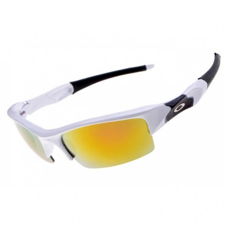 Oakley flak jacket white / fire iridium sunglasses sale