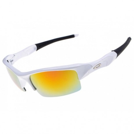 Oakley flak jacket sunglasses white / fire iridium