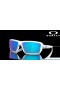 Oakley Cables Prizm Sapphire Polarized Lenses Polished Clear Frame Sunglasses
