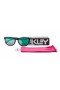 Oakley Women's Frogskins Black Frame Green Lens Oval 55mm Polarized Sunglasses
