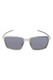 Oakley Unisex Tincan Carbon Silver Frame Gray Lens Rectangular 58mm Sunglasses