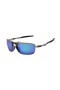 Oakley Men's Badman Gray Frame Blue Lens Rectangular 60mm Polarized Sunglasses