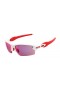 Oakley Men's Flak 2.0 White Frame Purple Lens Semi Rimless 59mm Sunglasses