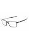 Oakley Unisex Pitchman Gray Frame Transparent Lens Rectangular 55mm Glasses