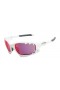 Oakley Men's Racing Jacket White Frame Purple Lens Rectangular 62mm Sunglasses