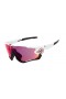 Oakley Men's Jaw Breaker White Frame Purple Lens Shield Sunglasses