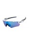 Oakley Men's Radar Ev White Frame Blue Lens Shield Sunglasses
