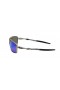 Oakley Men's Badman Gray Frame Blue Lens Rectangular 60mm Polarized Sunglasses