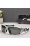 Oakley C Six Sunglasses Silver Frame Polarized Gray Lenses