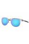 Oakley Diecutter Rectangular Sunglasses Satin Chrome Frame Prizm Sapphire Lenses