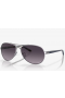 Oakley Feedback Sunglasses Polished Chrome Frame Prizm Grey Gradient Lenses
