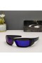 Oakley Gascan Sunglasses Matte Black Frame Polarized Deep Blue Lenses