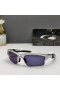 Oakley Half Jacket 2.0 Xl Sunglasses Silver Black Frame Polarized Dark Blue Lenses