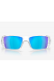 Oakley Heliostat Sunglasses Clear Frame Prizm Sapphire Polarized Lenses