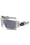 Oakley Oil Rig Sunglasses White With Text Frame Grey Lenses