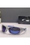 Oakley Pit Bull Sunglasses Silver Frame Deep Blue Polarized Lenses