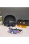 Oakley RadarLock Path Sunglasses Black White Frame Polarized Deep Blue Lenses