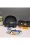 Oakley RadarLock Path Sunglasses Blue White Frame Polarized Galaxy Gold Lenses