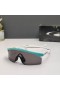 Oakley Razor Blades Sunglasses White Blue Frame Gray Lenses
